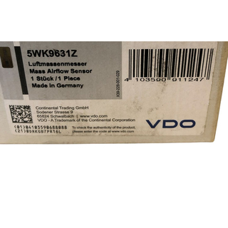 VDO 5WK9631Z Luftmassenmesser 1920EK Citroen C2 C3 Xsara Ford Fiesta Fusion Peugeot 1007206307